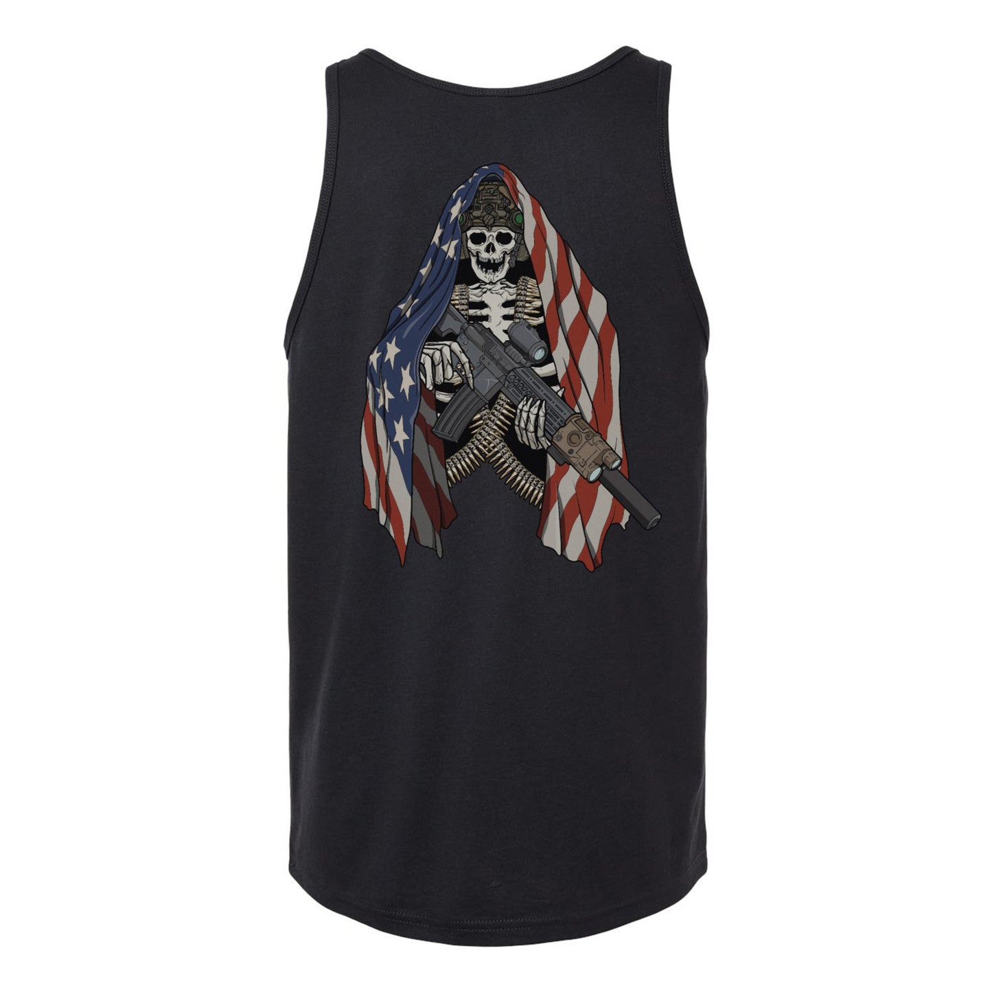 American Flag Skeleton Tank